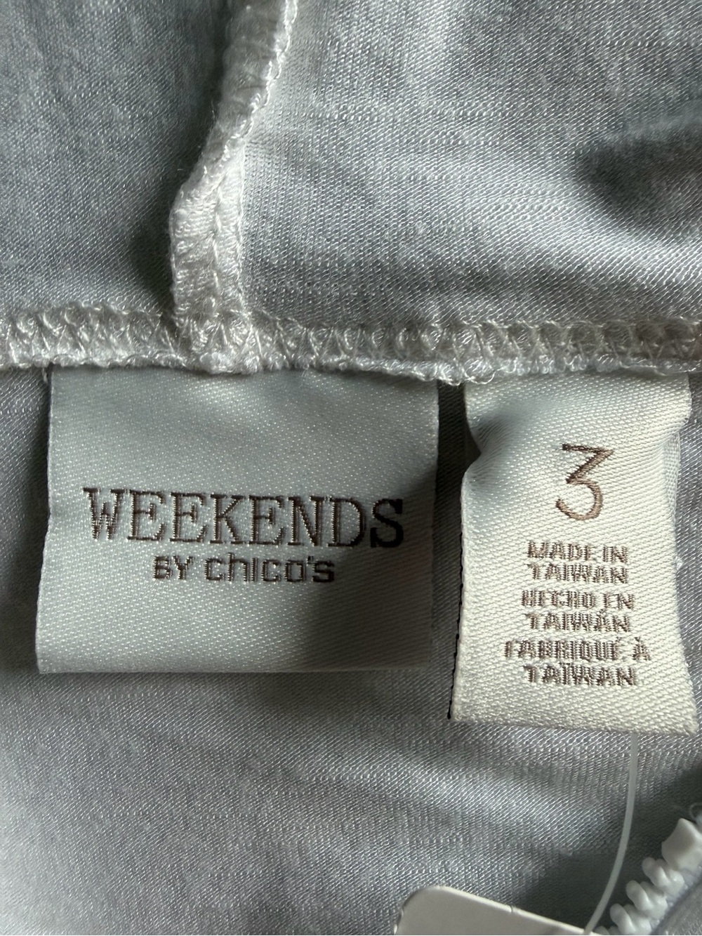 CHICO’S Weekends Slub Zip Hoodie Jacket Optic White Size 3 Women’s XL NWT - Picture 12 of 15